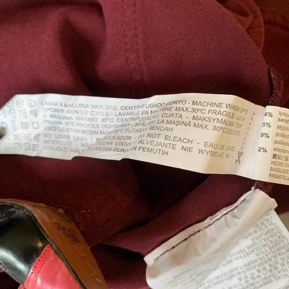 ZARA TRAFALUC deep maroon super skinny ladies jeans size 6 NWT